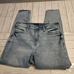 Silver Jeans Womens 30x27 Strechy Blue High Rise Straight Infinite Fit